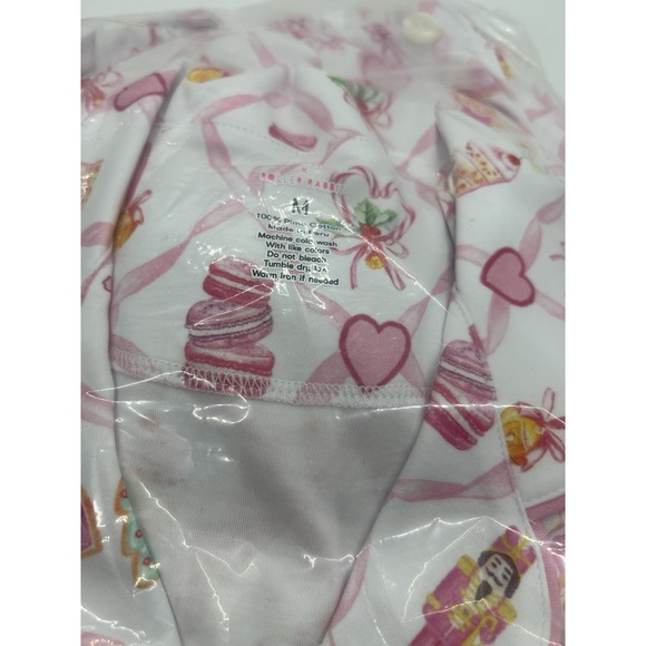 NWT Love Shack Fancy Roller Rabbit Sugarplum Lattice Polo Pajamas Size Medium - Picture 7 of 7